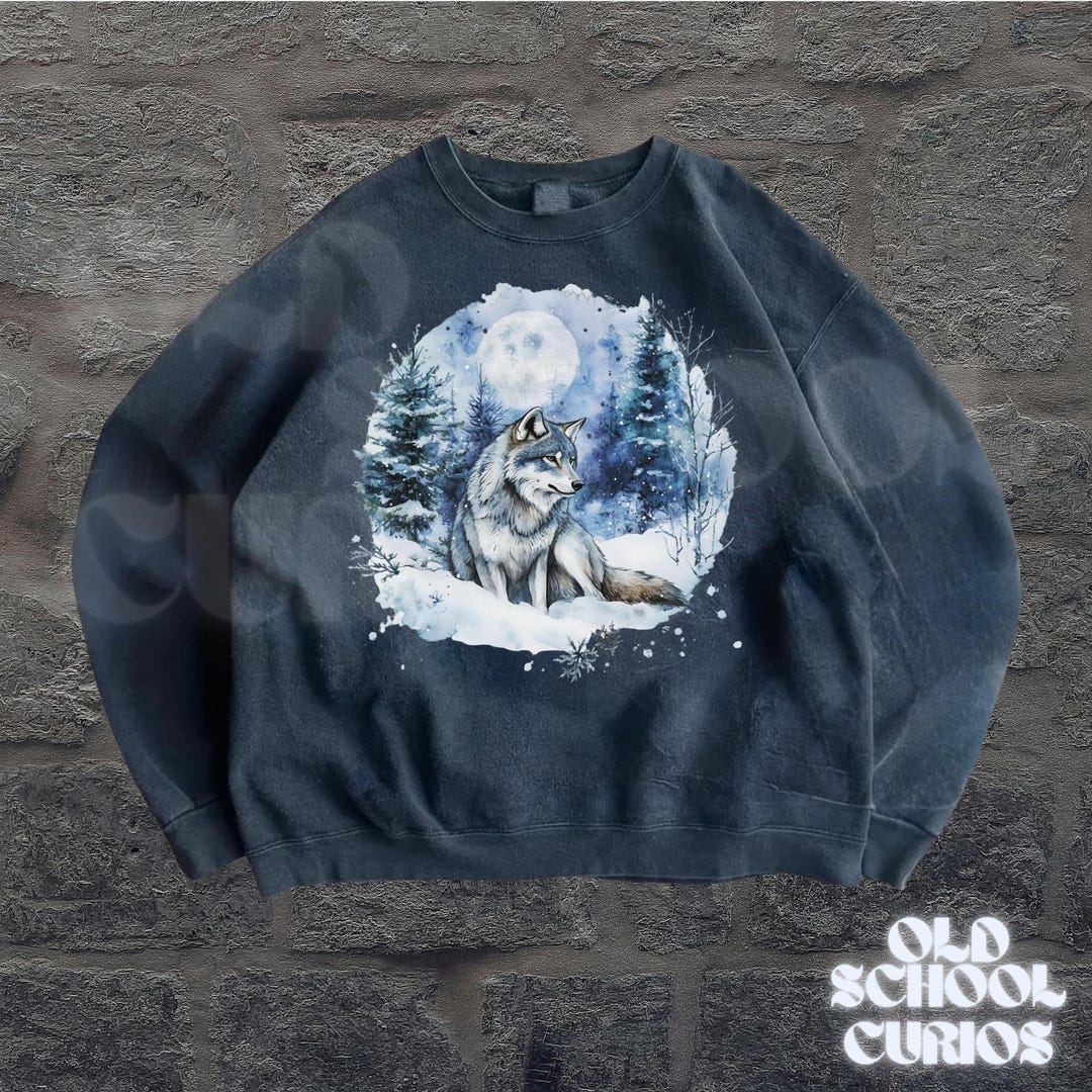 Retro Wolf 90s Sweatshirt , Nature Vintage Wildlife Forest Crewneck ...