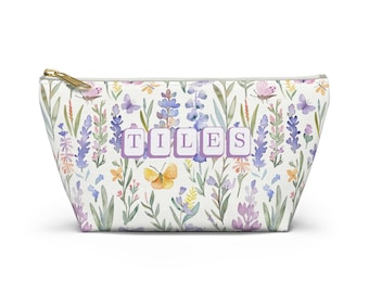 Mahjong Tile Bag Wildflower Floral | Game Night Mahjong Bag | Mahjong Accessory Bag | Mahjong Lover Gift | Game Tile Pouch