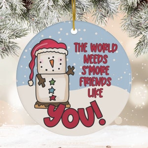 Friend Appreciation Ornament, Friend Thank You Gift, Marshmallow Ornament, Smore Appreciation, Christmas Gift Ornament, Friendship Gift