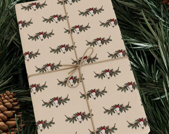 Western Christmas Wrapping Paper, Ercu Vintage Western Holiday Gift Wrap, Festive Red Bow Cow Skull Cowboy Gift Wrap, Country Style Presents
