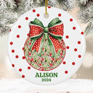 Soccer Ornament, Personalized 2024 Christmas Ornament, Soccer Player Ornament Soccer Coach Gift, Player Gift, Custom Soccer Ornament