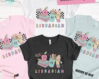 Elementary Librarian Shirt, School Librarian Tee, Retro Cartoon Elementary School TShirt, School Team Shirt, Cute 1st Day of School Shirt