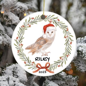 Personalized Owl Ornament, Christmas Woodland Ornaments, Baby Shower Gift, Name Ornament, Woodland Ornament Baby Gift, Child Owl Gift