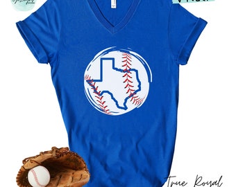 Texas V-Neck Baseball Shirt, Texas Baseball T-Shirt, Texas Baseball Fan T Shirt, Rangers Fan Tee, Baseball Game Tee Shirt, Retro Baseball