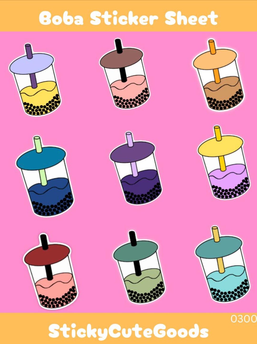 Digital Boba Tea Stickers for Goodnotes | Cute Aesthetic Stickers for ...
