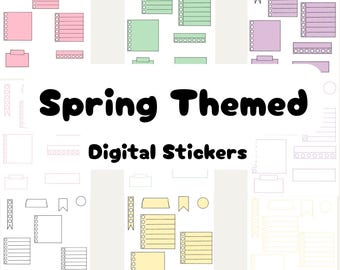 Frühlings Themed Digitale Planer Aufkleber | 90+ Pastell ästhetische Aufkleber für Goodnotes & Journals