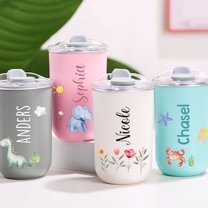 Personalized Kids Water Tumbler, Stainless Steel Drinking Tumbler 300ml, Preschool Bottle, Tumbler for Boys and Girls, Back to School Gifts