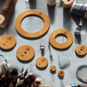 Wooden Circle Quilting Template Tools Set Seam Admission Marker Seam Roller Tracing Wheel Sewing Tool