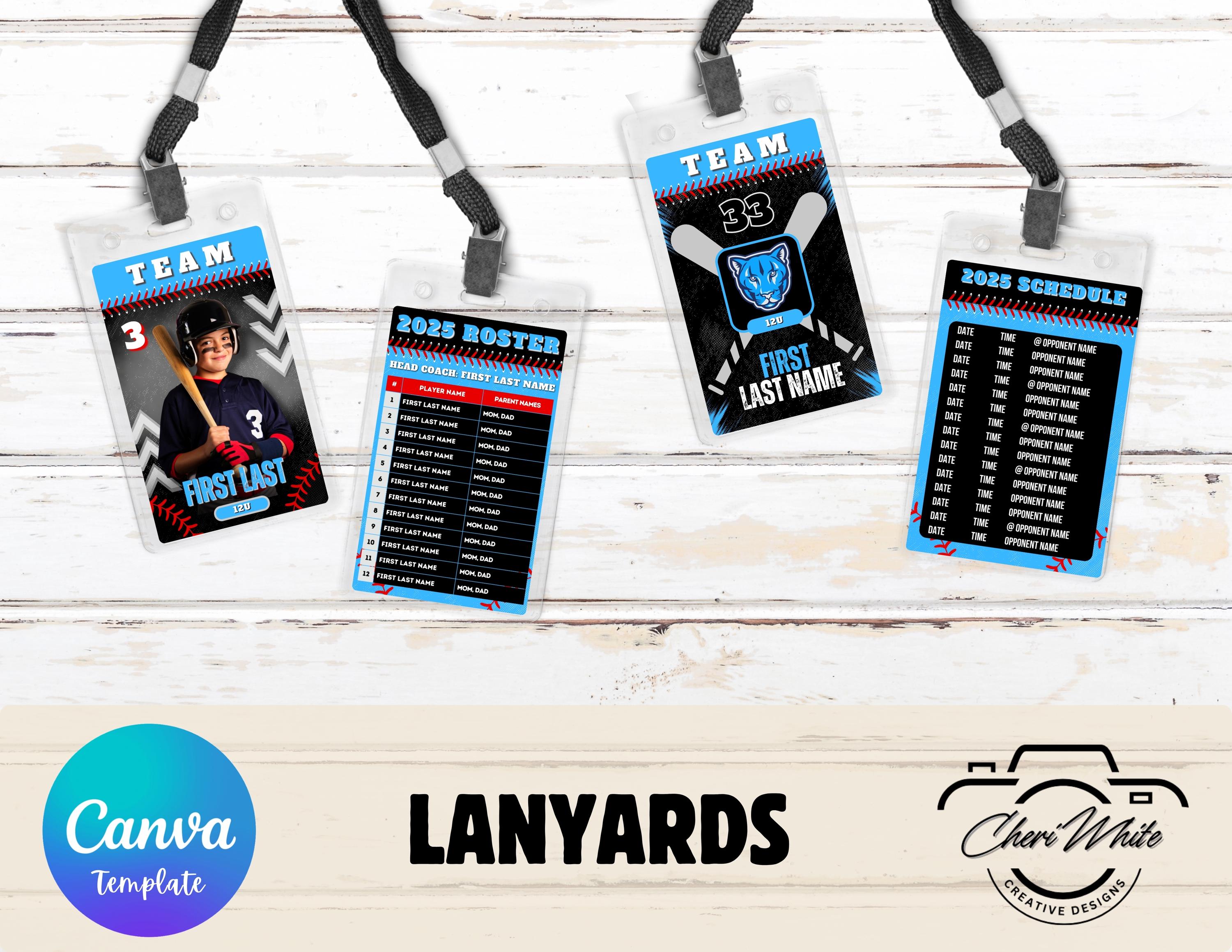 Editable Baseball Roster Editable Baseball Team Roster Lanyard Canva Template - Etsy
