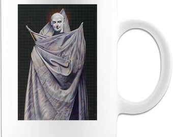 Mug - Coffee Mug - White - Artist Illustrated - Draped Figure
