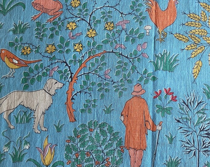 Rare Nursery Rhyme Curtain Panel 1988 Great Britian Some Condition