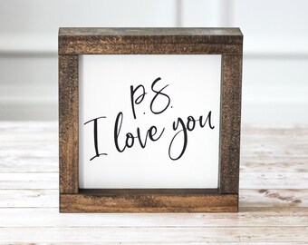 Valentines Day PS I Love You Wall Sign | 5th Anniversary Gift