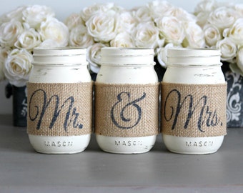 Rustic Wedding Decor- Mr & Mrs Wedding Centerpieces-Engagement Table Decor-Bridal Shower Decor-Engagement Gift-Gift For Couples-Barn Wedding