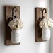 Rustic Home Decor | Fall Wall Decor | Wall Sconces with Hanging Jar | Wedding Gift | Couples Gift | Farmhouse Everyday Home Decor 