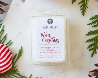 White Christmas Sparkling Wax Melts | Eucalyptus, Pine & Tonka Scent