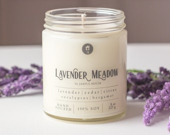 Home Aromatherapy Soy Candle | Stress Relief Calming Candle Lavender Meadow  | Gift for Mom | Housewarming Gift | Birthday Gift