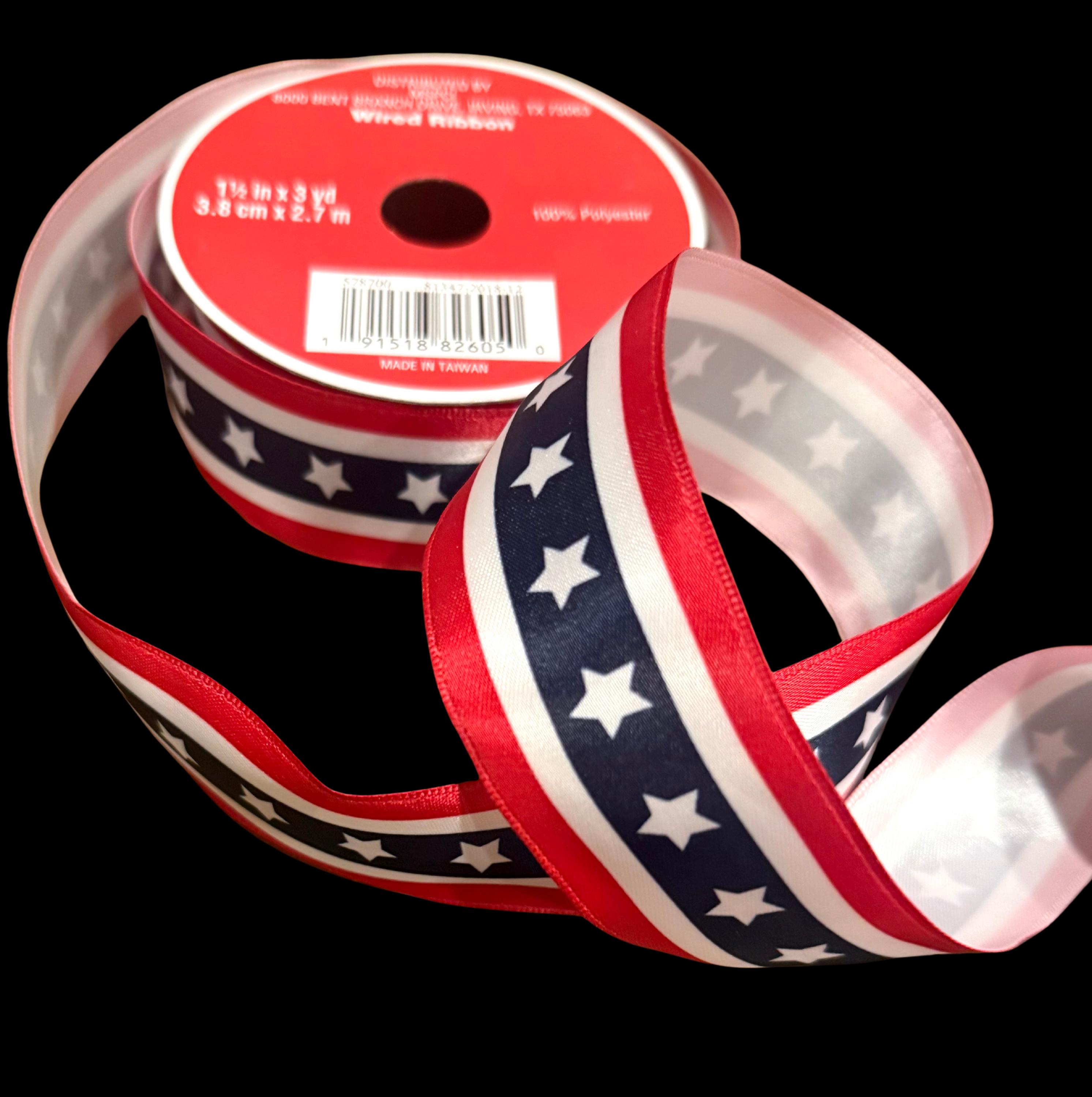 Patriotic Ribbon: Red, White & Blue US Flag Polyester Ribbon (3 Yd) - Etsy