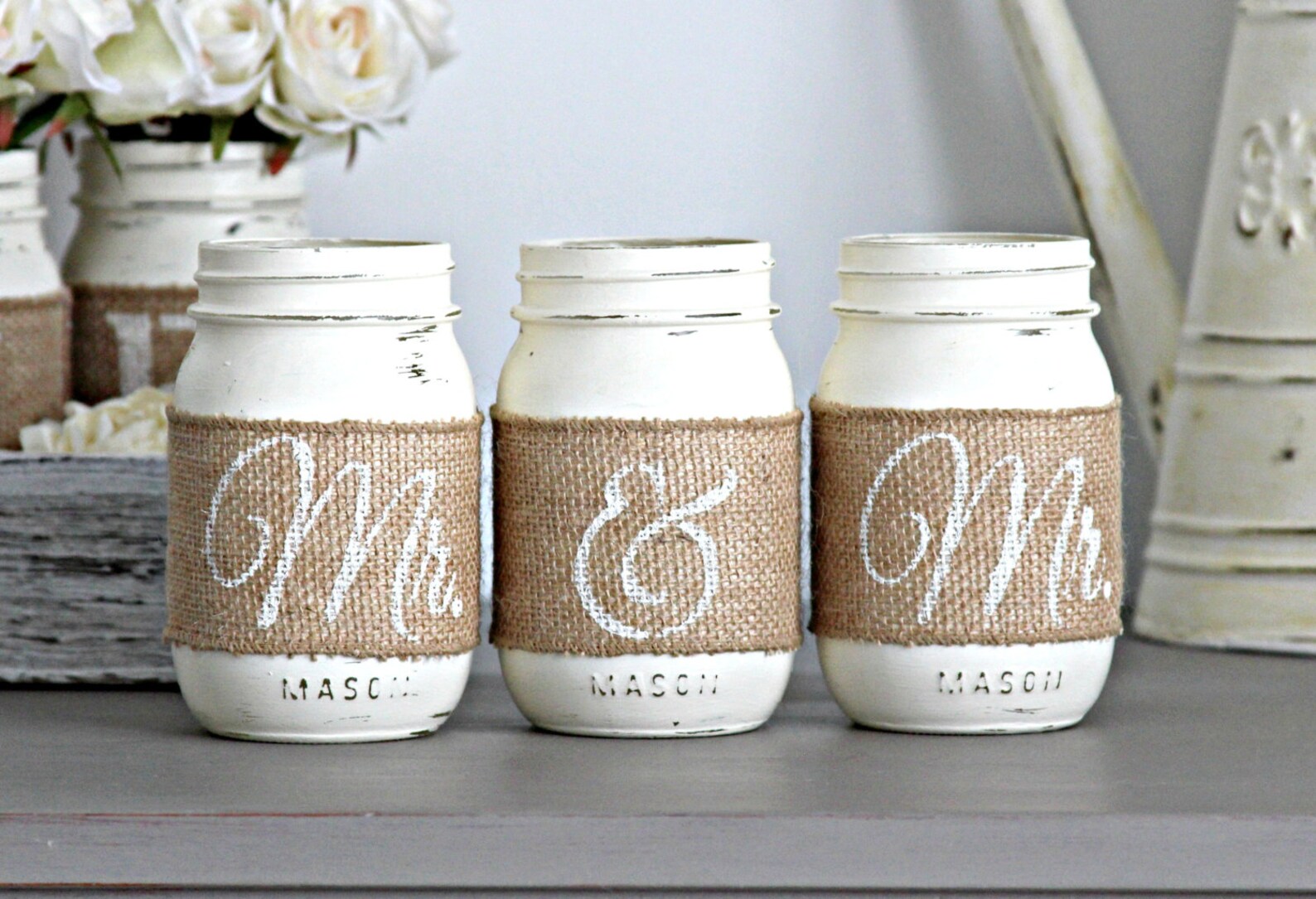 Same Sex Wedding Decor Mr Mr Mrs Mrs Gay Wedding Decorations Engagement Party Decor Rustic Theme Wedding Table Centerpieces White