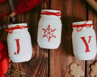 JOY Christmas Mason Jar Centerpiece – Rustic Farmhouse Decor