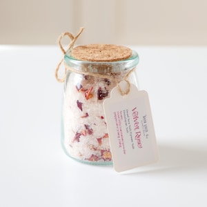 Velvet Rose Bath Salts with Rose Petals - Self-Care Soak Home Spa Day Gift