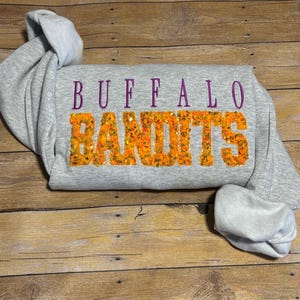 Embroidered Sequins Buffalo Bandits Crewneck