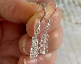 Herkimer Diamond Earrings in Gold filled or Sterling Silver, Herkimer Diamond Jewelry, April Birthstone