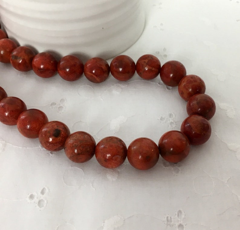 Chunky Red Sponge Coral Necklace, Womens Fashion Jewelry bild 7