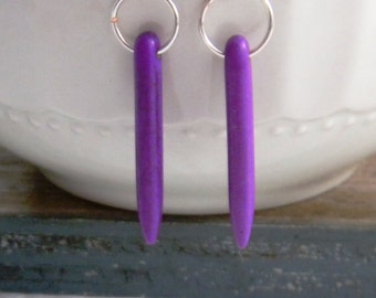 Purple Earrings, Ultra Violet Turquoise Spike Earrings, Britt Bachelorette inspired earrings