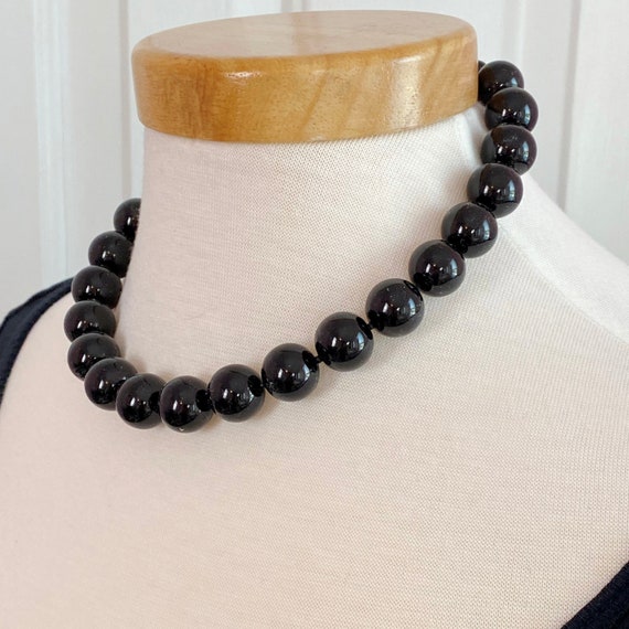 Chunky Black Pearl Necklace Choose Your Color Big Pearl Necklace