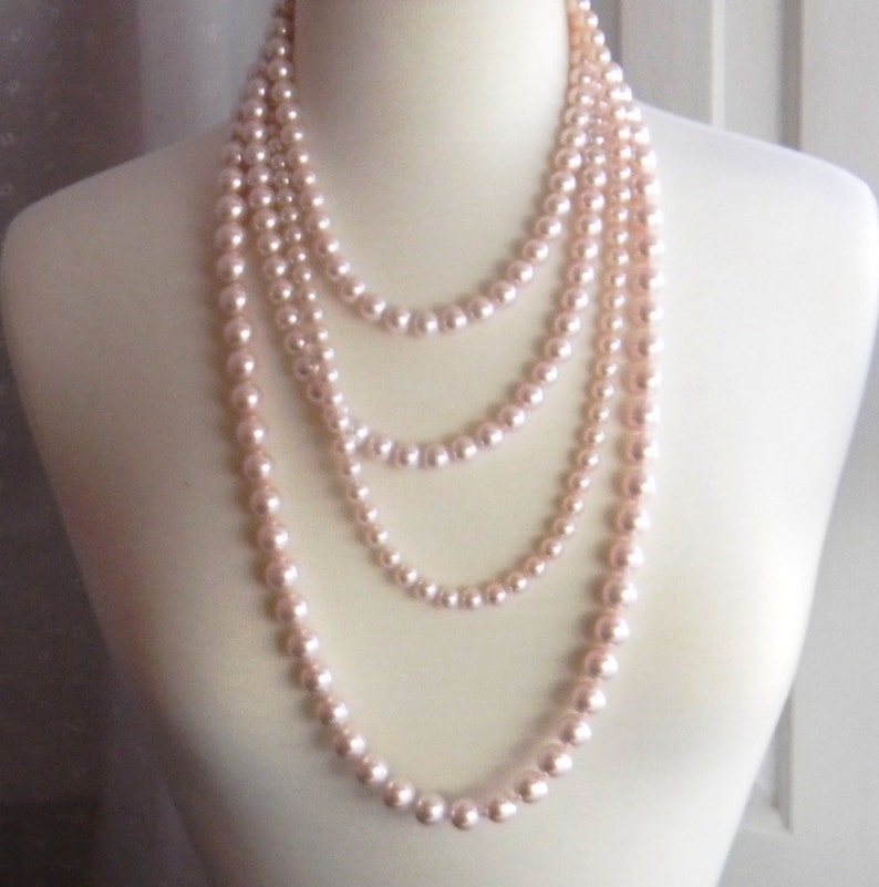 Unique Long Multi Strand Pearl Necklace Designer Inspired Etsy