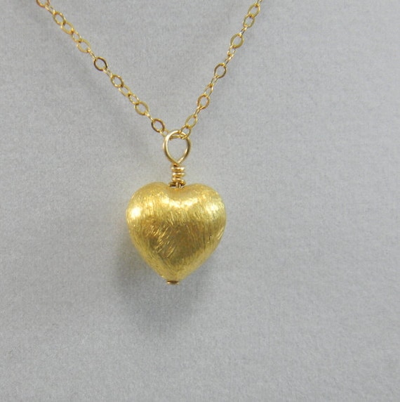 Brushed Gold Heart Brushed Gold Heart