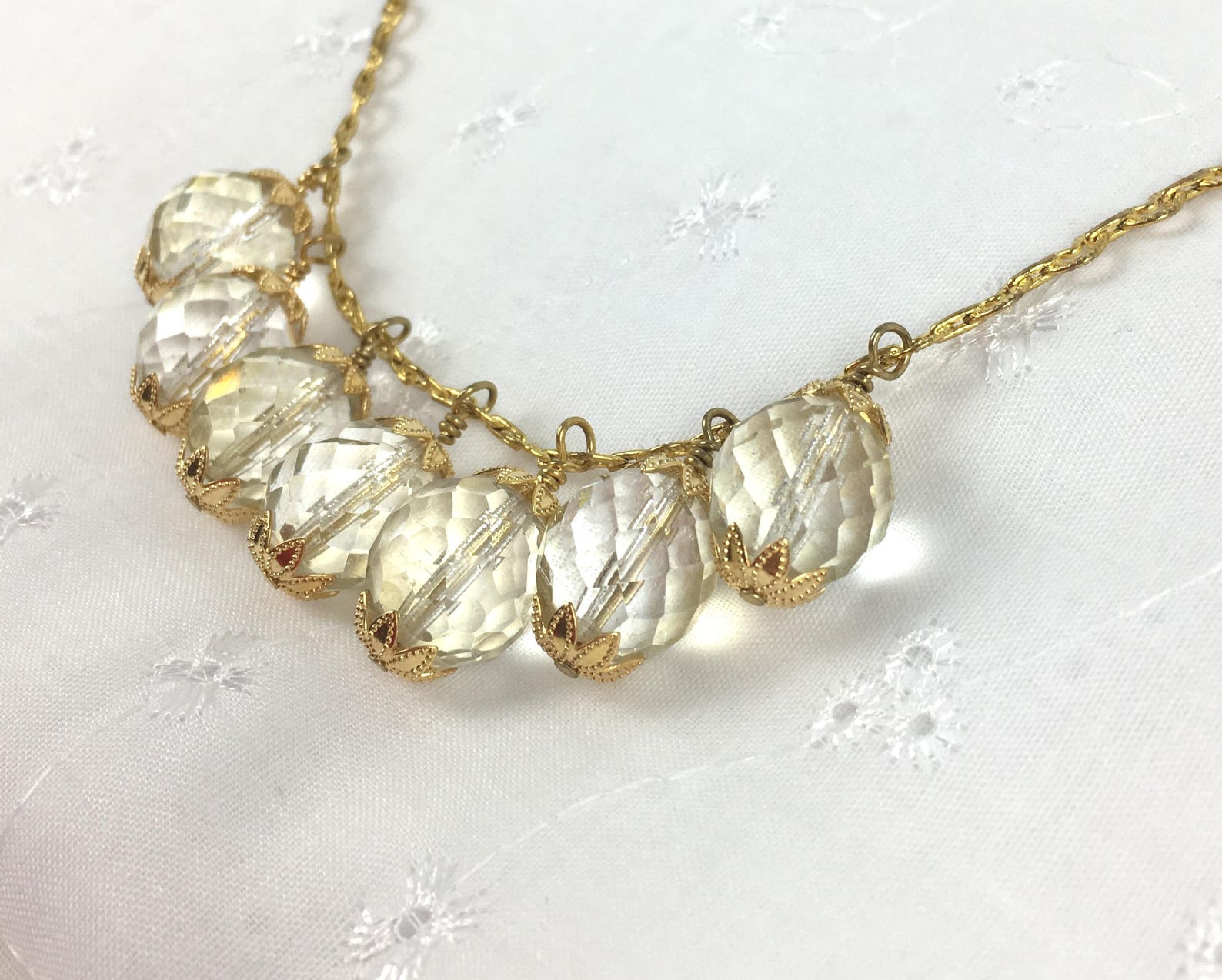 Collar claro de hielo collar cristalino collar de cristal Etsy