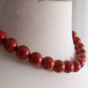 Chunky Red Sponge Coral Necklace, Womens Fashion Jewelry bild 2