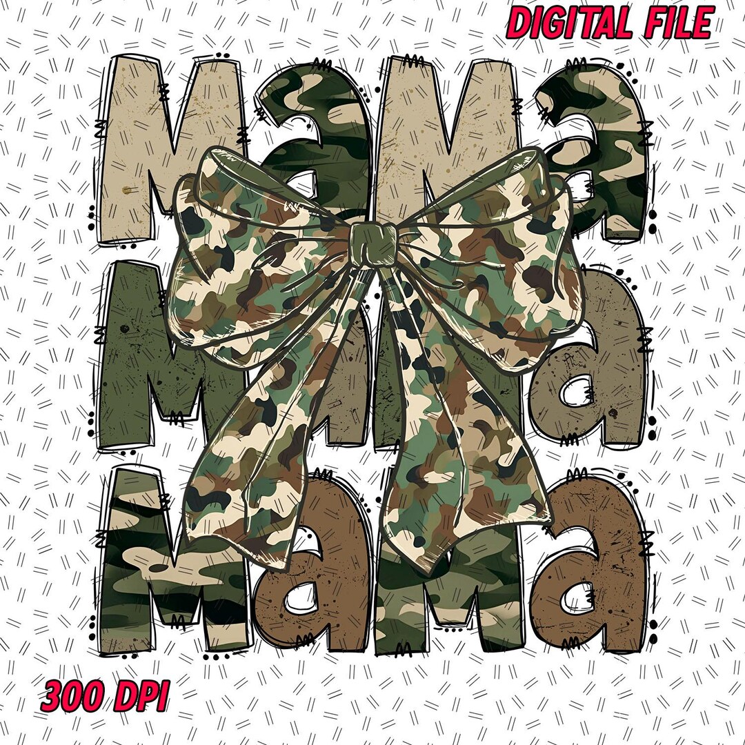 Mama Coquette Camouflage Bow Letter Cute Png, Mama Camo Camouflage Png ...