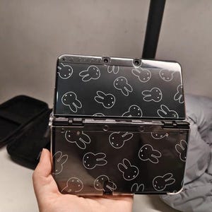 Custodia protettiva per 3DS con coniglietto carino, motivo coniglio nero, cover per console minimalista Kawaii per giochi portatili, nuova custodia per 3DS XL LL