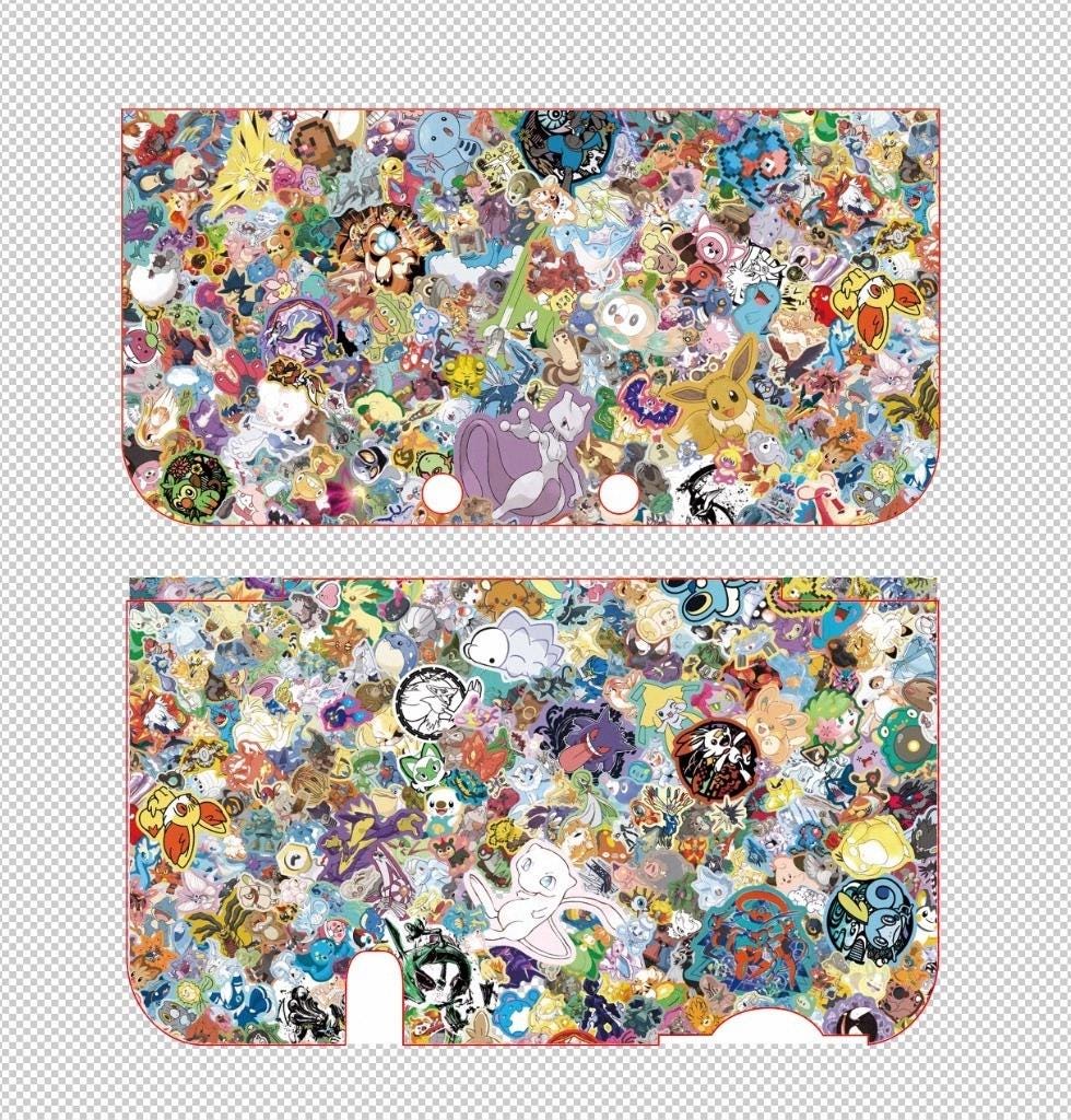 3ds Cover Sticker Cartoon Sticker Collage Nintendo 3DS Case, Colorful Gaming Skin Cover ...