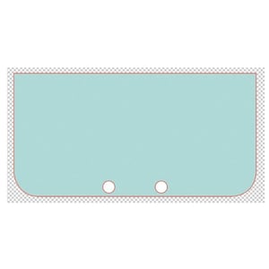 May include: A rectangular light blue tag with rounded bottom corners and a thin red border. The tag features two small, circular, white-filled holes positioned horizontally near the bottom edge, set against a transparent background.