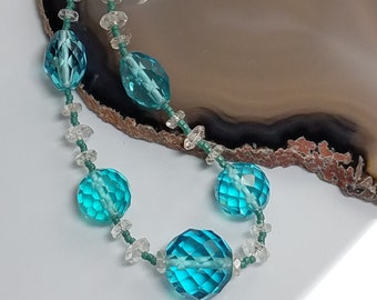 Vintage Crystal Necklace Crystal Bead Necklace