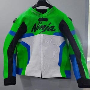 Kawasaki Ninja Racing Motorbike Leather Jacket Kawasaki Motorcycle Biker Jacket