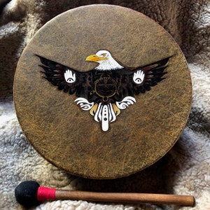 CUSTOM SHAMAN DRUM - Totem Frame Drum -w- custom or signature totem designs - 14&quot; diameter