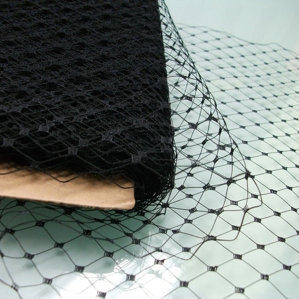 weekly Promos -- 1 Yard 12 inches wide BLACK English Merry Widow Veiling