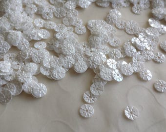 New Item -- 7g of 5 mm Sunny Round Sequins in Pearl White Color