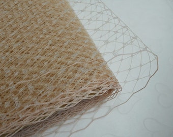 1 Yard 9 inches wide Birdcage Russian/French Veiling -- BEIGE