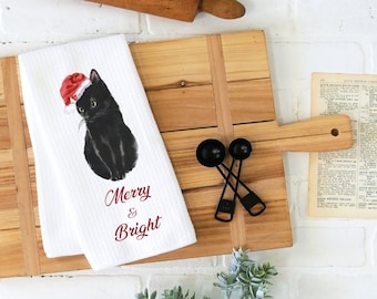 Christmas Towel Kitchen : Black Cat