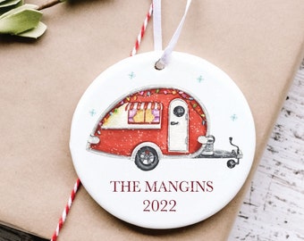 Christmas Ornament, Camper Christmas Ornament, Watercolor Christmas Ornament, Family Christmas Ornament, Gift For Campers