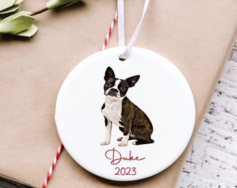 Boston Terrier Ornament, Boston Terrier, Christmas Ornament, Dog Christmas Ornament, Ornament for Boston Terrier