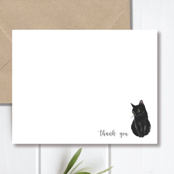 Cat Note Card - Etsy