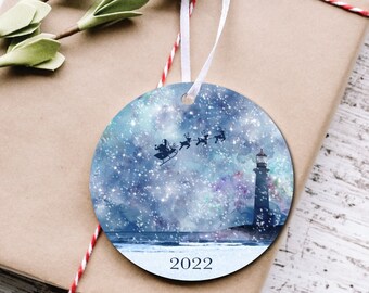 Christmas Ornament, Lighthouse Christmas Ornament, Santa, Reindeer, Personalized Christmas Ornament, Christmas Ornaments, Nautical