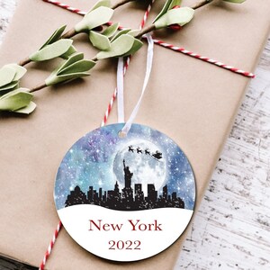 New York City Christmas Ornament, NYC Christmas Ornament, Santa, Reindeer, Personalized Christmas Ornament, Christmas Ornaments, New York