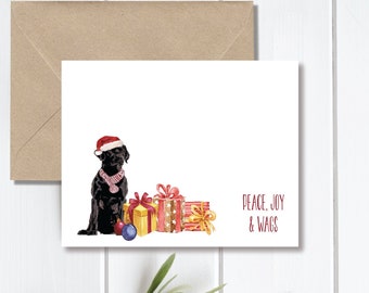 Dog Christmas Cards, Holiday Card Set, Dogs, Dog Stationery, Dog Cards, Christmas Cards Dogs, Pets, Black Lab, Labrador Retriever